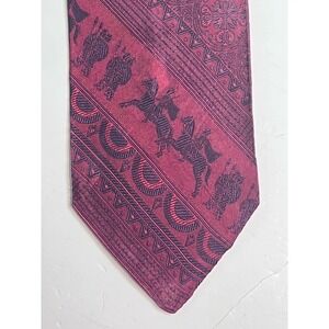 Gentry Beau Brummell Men's Tie Red‎ Black Knight Statement Art